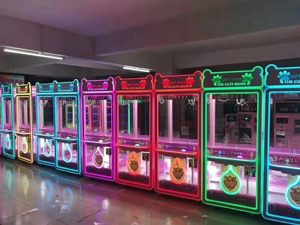 colorful park doll machine, crane machine,coin operated game with low price