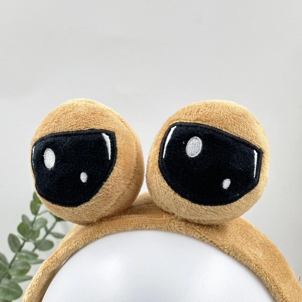 Pou Headban Cartoon Characters, Alien Plush Comfortable Eye Mask,Dual Use of Cold And Warm, Unisex Plush Slippers, Gift