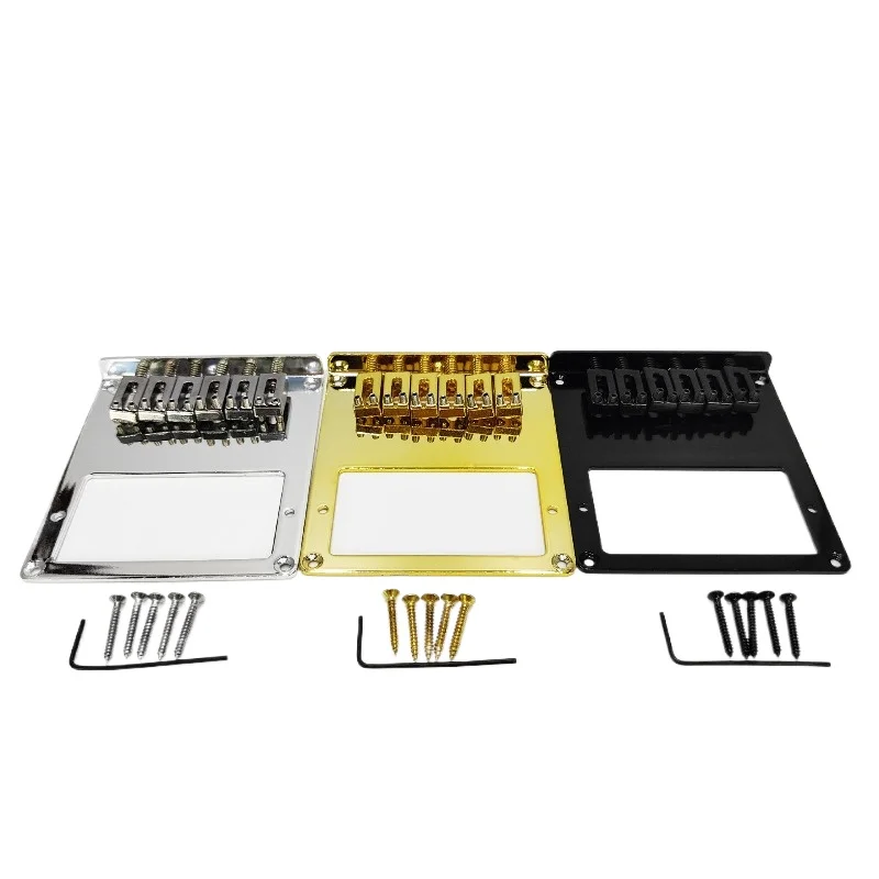 TL Electric Guitar Bridge 6-String Square Saddle for Guitar Pickup Hole Matching Screw+Wrench