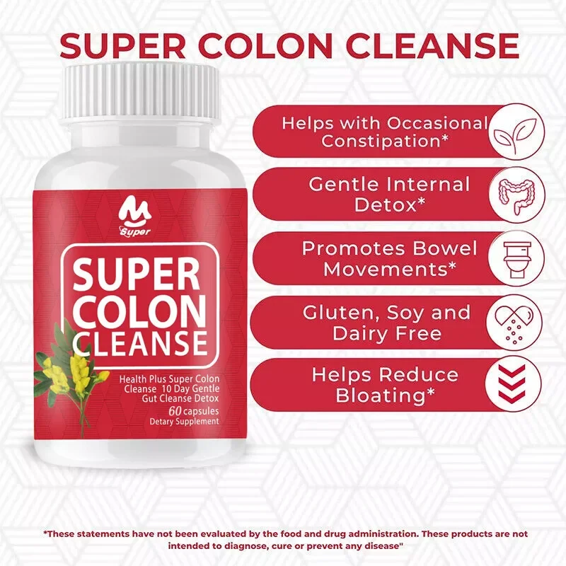 Super Colon Cleanse 10 Day Gentle Gut Cleanse Detox, Psyllium Husk, Probiotics for Constipation Relief & Digestive Support