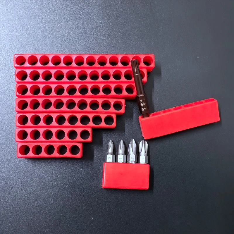 4-12  Screwdriver Hole for 6.35mm screw driver bits Hex Shank Bit Holder Plastic Head Storage Case Tool