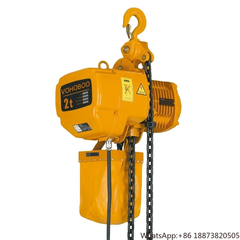 2025  VOHOBOO Brand 220V 380V 460V Stationary Type Single /Three Phase Electric Chain Hoist With Hook