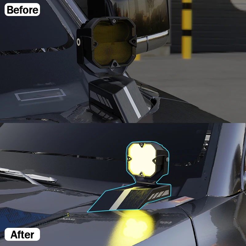Uchwyt reflektora maski samochodowej słupka A do BYD Shark 6, dodatkowy reflektor szperacz, podstawa lampy przeciwmgielnej, modyfikowana maska, część zamienna, akcesoria.