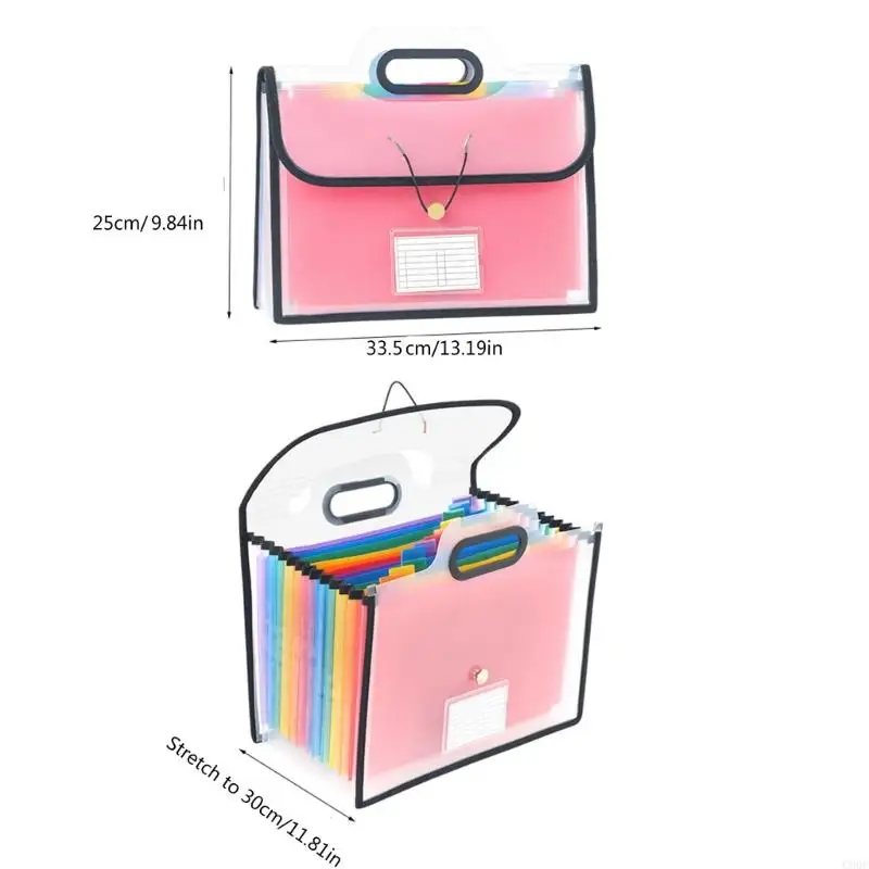 C90C 13 Pocket Folding Folder Folder File File Folder مع مقبض
