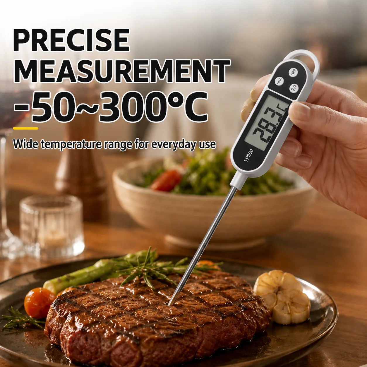 Food Thermometer TP300 Digital Kitchen Water Oil Thermometer for Meat Cooking Food Probe BBQ Electronic Oven Kitchen Tools