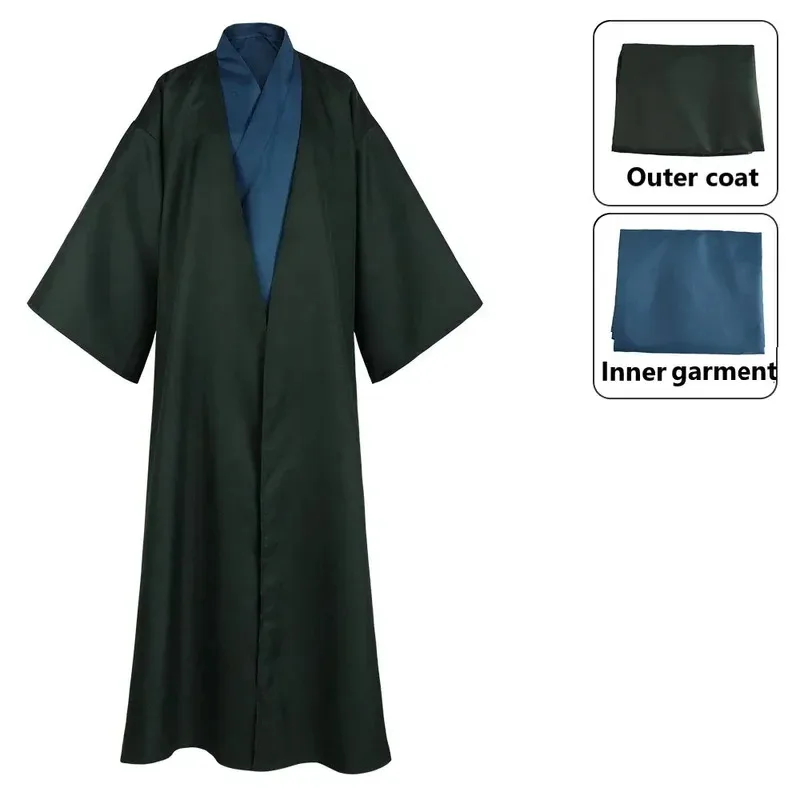 Lyou 2025 adulto Lord Voldemort película Cosplay disfraz máscara varita capa de Halloween bata de fiesta verde oscuro capa uniforme escolar Ou ★ ★