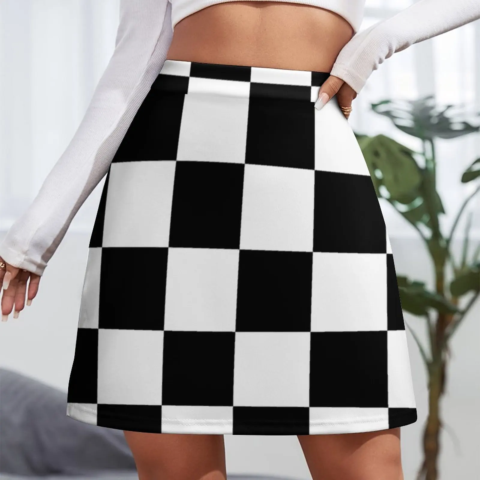 black white checkered Mini Skirt skirt for woman summer dress women 2023 90s aesthetic