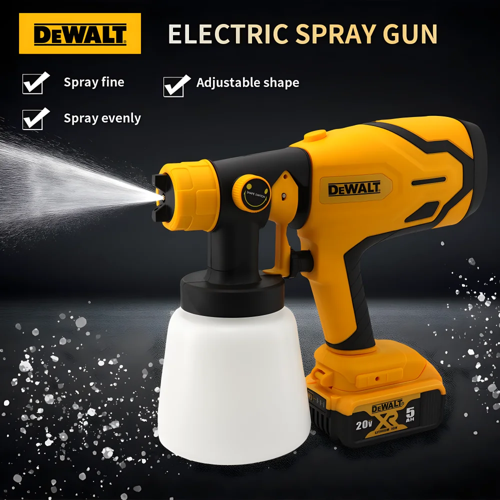 Imagem -06 - Dewalt Profissional Grade Paint Gun Pulverizador Elétrico Atomização Móveis Máquina de Revestimento Grande Capacidade 20v Bateria 800ml