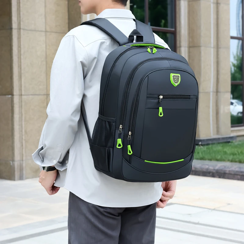 

Large-capacity Student School Bag Casual Solid Color Backpack Material Oxford Men New Backpack Multi-functional Simple Bag