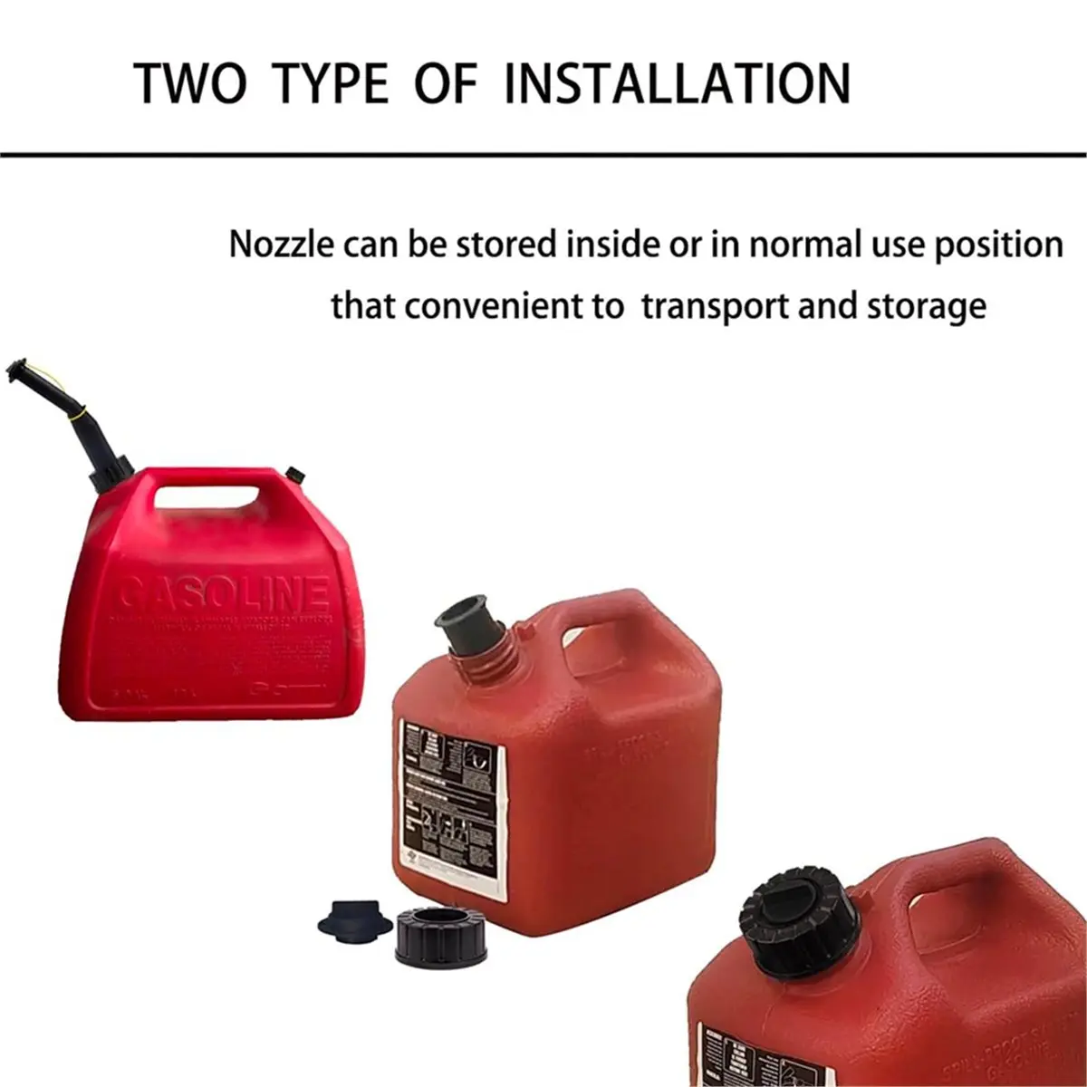 Gas Can Spout Replacement Old Style Jug Spout with Pour Nozzle Coarse and Fine Thread Screw Collar Caps Vent Cap Drill