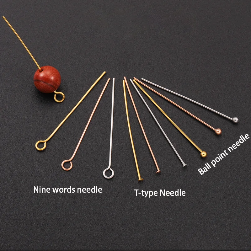 Fnixtar 100pcs/lot 18 30 40mm Stainless Steel Ball Head Pins 0.6mm Rod Needles Connector for Diy Earring Jewelry Accessories