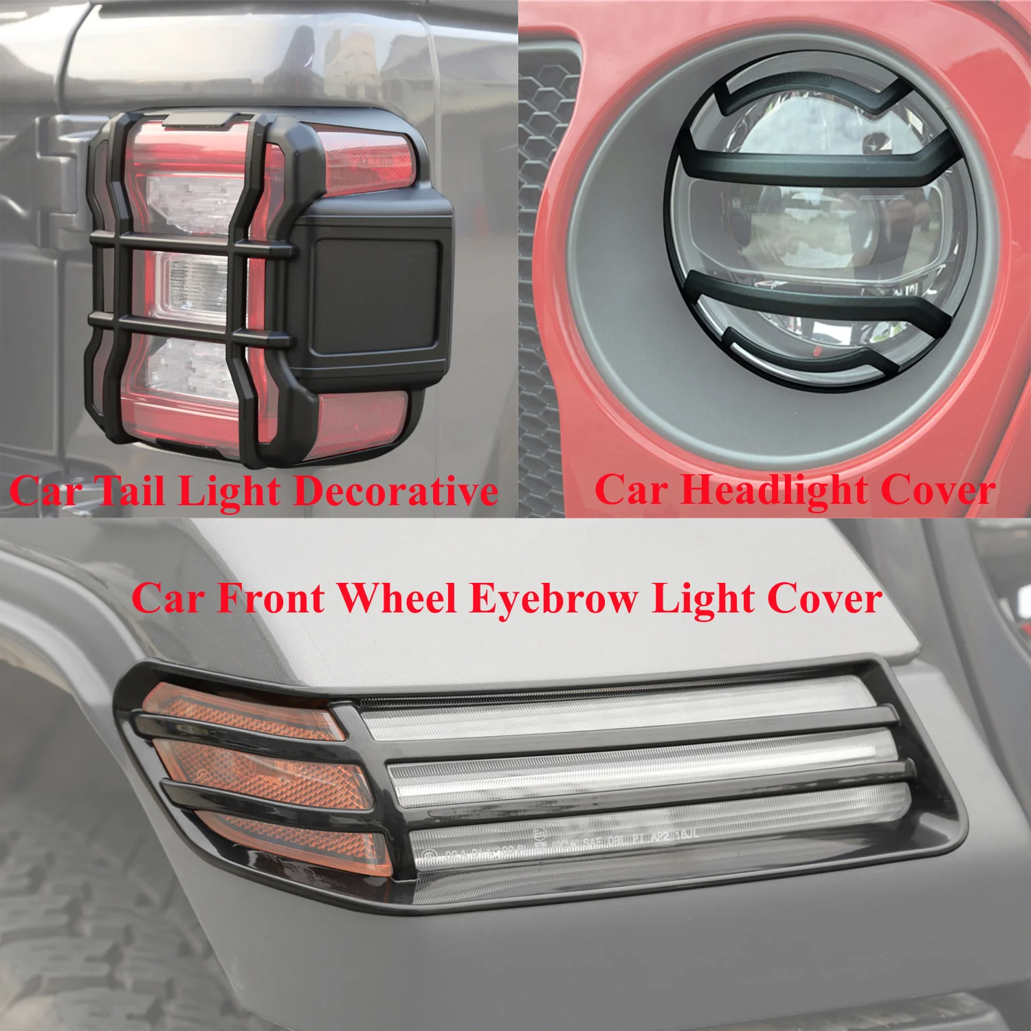 

Car Rear Tail Lamp Protect Front Headlight Wheel Eyebrow Light Guard Cover for Jeep Wrangler JL 2018-2022 Lamp Hoods Accessories