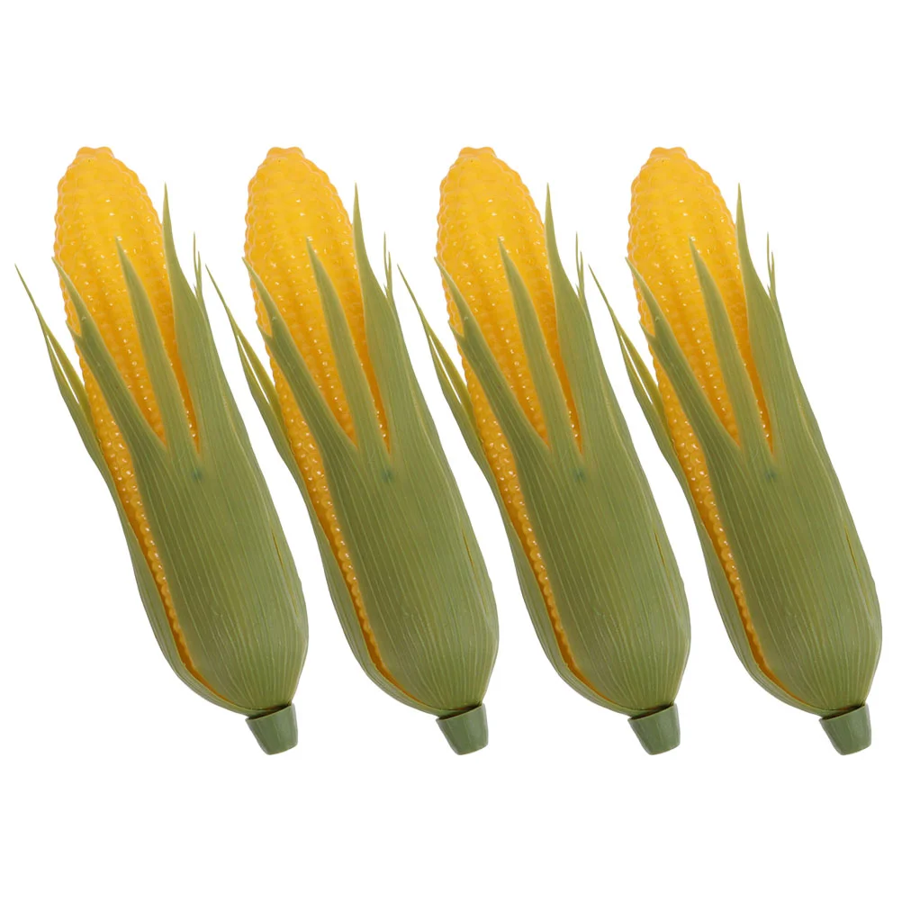 4 Pcs Artificial Simulation Corn Child Fake Prop Plastic Simulated Kernels Faux Vegetable Model