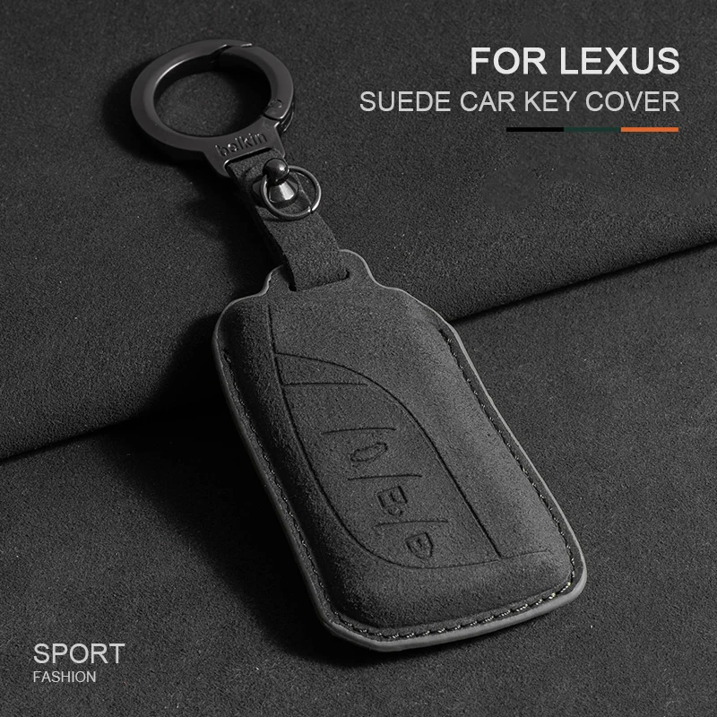 

For Lexus UX ES UX200 UX250h ES200 ES300h ES350 US200 US260h Suede Leather Car Remote Key Case Cover Holder Shell Fob Keychain