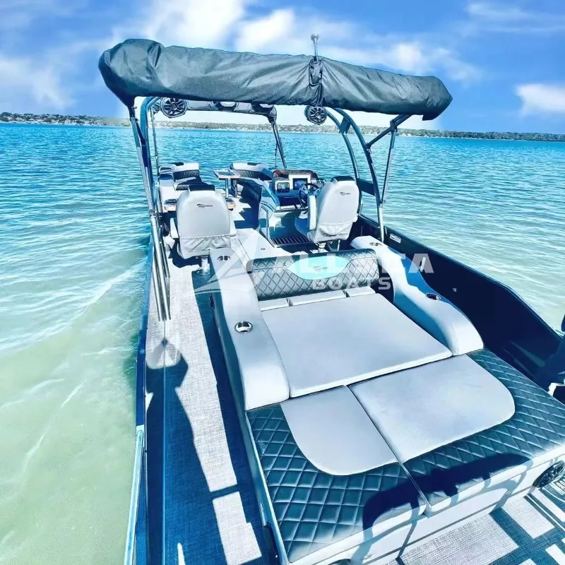 Allsea Sport Yacht CE Certified 4m-9m Outboard Engine Pontoon Boat for Fishing Leisure Entertainment Aluminum for River