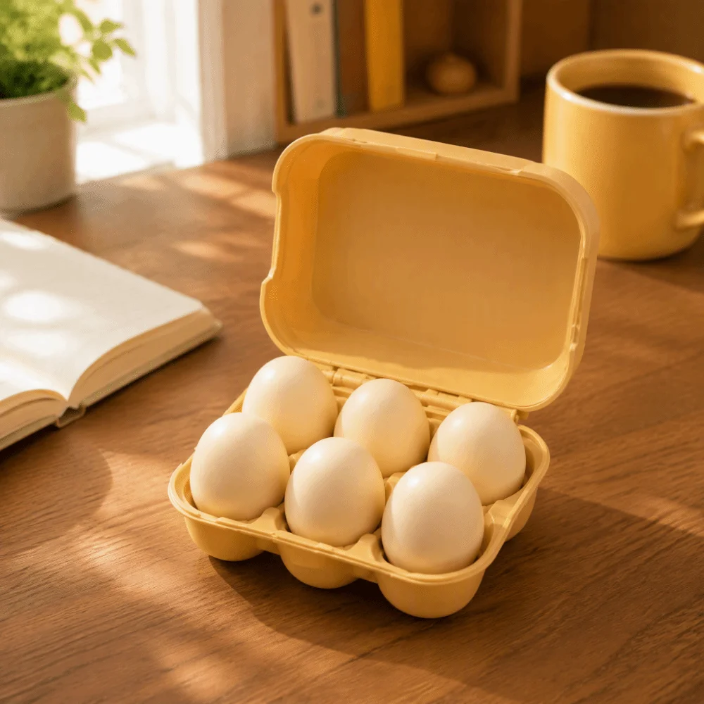 Minimalist Beige Button Clicker Keychain Egg Shape Novelty Press Keychain Keyring Portable Size Egg Button Clicker Office Desk