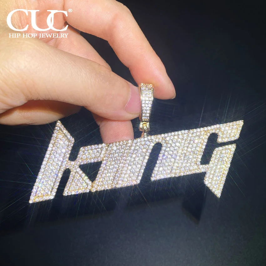 

CUC Custom Name Necklace For Men Women Solid Back Micro Pave Zirconia Irregular Letter Number Hip Hop Necklace Chain Jewelry