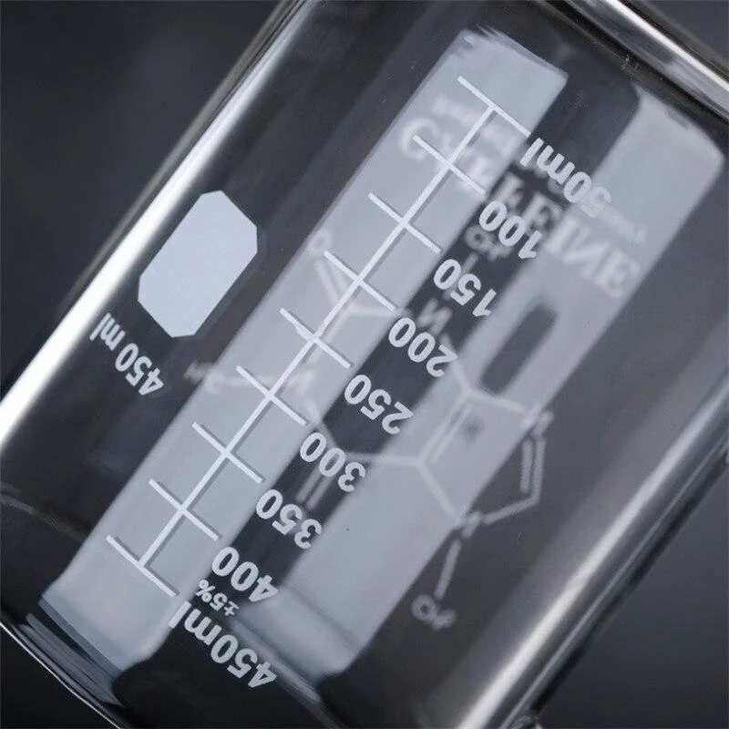 450 مللي كوب زجاجي متدرج مقاوم للحرارة فنجان قهوة الحليب الإفطار كوب المطبخ مكتب المنزل درينكوير