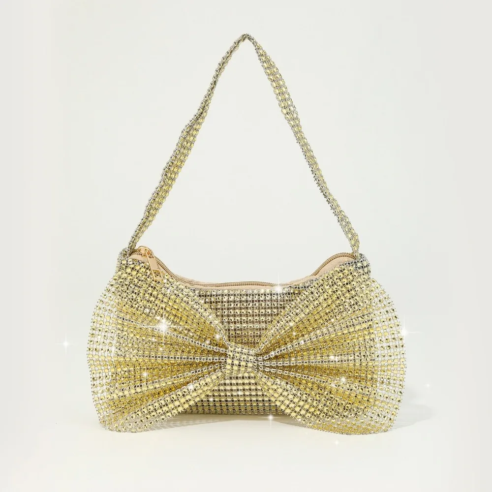 

Women Shiny Rhinestone Dinner Bag Party Wedding Purses Luxury Full-Diamond Lady Bowknot Handbag Designer Sparkly Evening Bags 가방