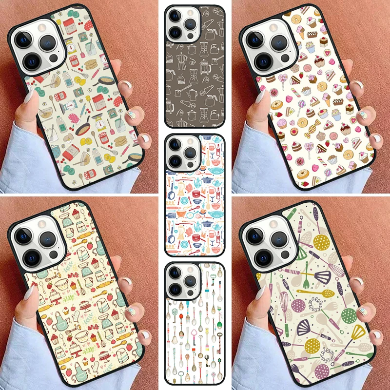 Baker Love Baking Chef Phone Case For iPhone 16 15 14 Pro 11 13 12 Mini Max SE 2020 6S 7 8 Plus Cover Capa