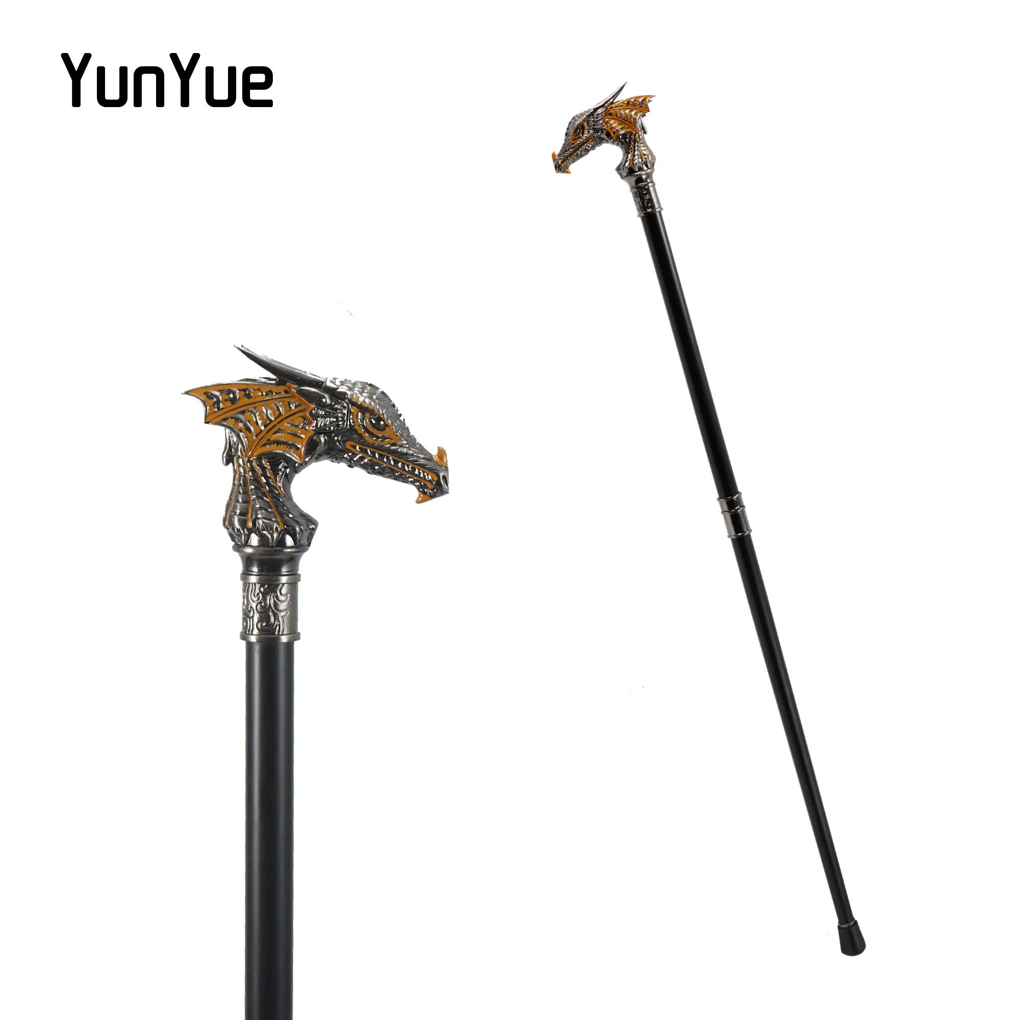 Bastón para caminar con mango de dragón dorado de lujo para hombre de fiesta, bastón de mano Vintage elegante a la moda, vestido de mujer, bastón para caminar a juego