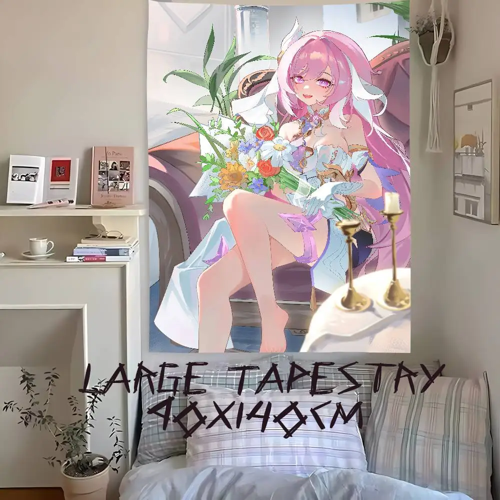 Kawaii Pretty Girl Elysia Tapestry Decoration Bedroom Dormitory Background Cloth Holiday Home Party Living Room Club Tapestry