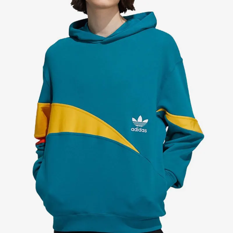 

Adidas Official Authentic Three Stripes Men's Fashion Loose Patchwork Hooded Sweatshirt H46696