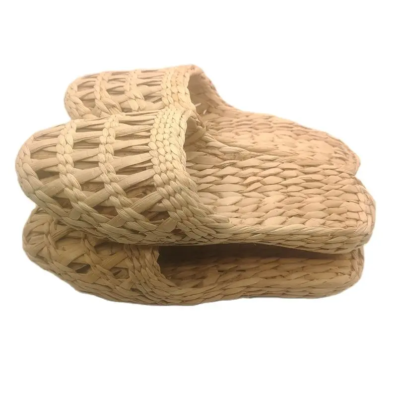 Jarycorn 2023 Summer Fashion Unisex Home Women\'S Straw Slippers New Couple Cane Shoes Handmade Natural Style Comfortable Sandals