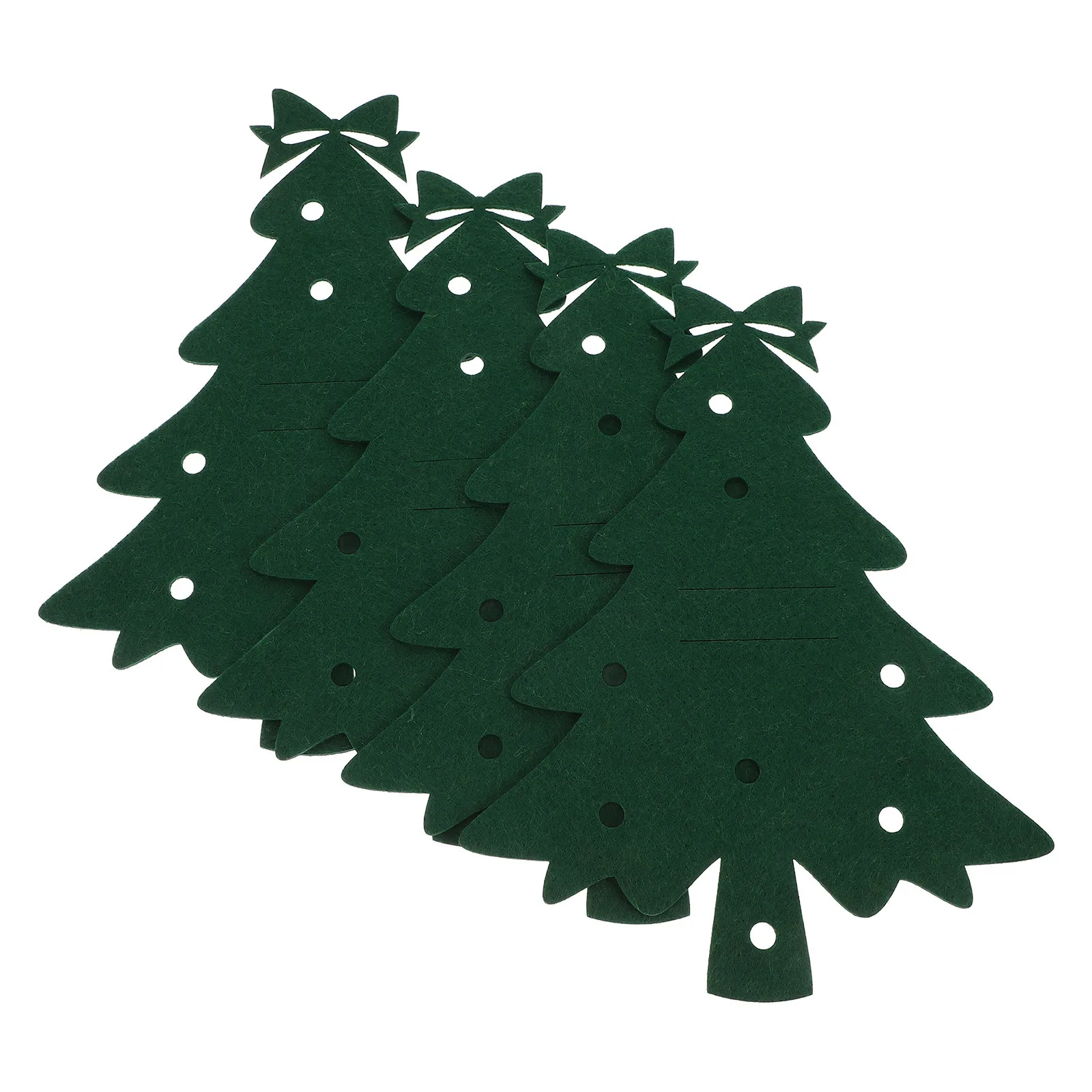 

4Pcs Christmas Tree Cutlery Holders Fabric Silverware Sleeves Christmas Table Decor Holiday Dinner Cutlery Organizers