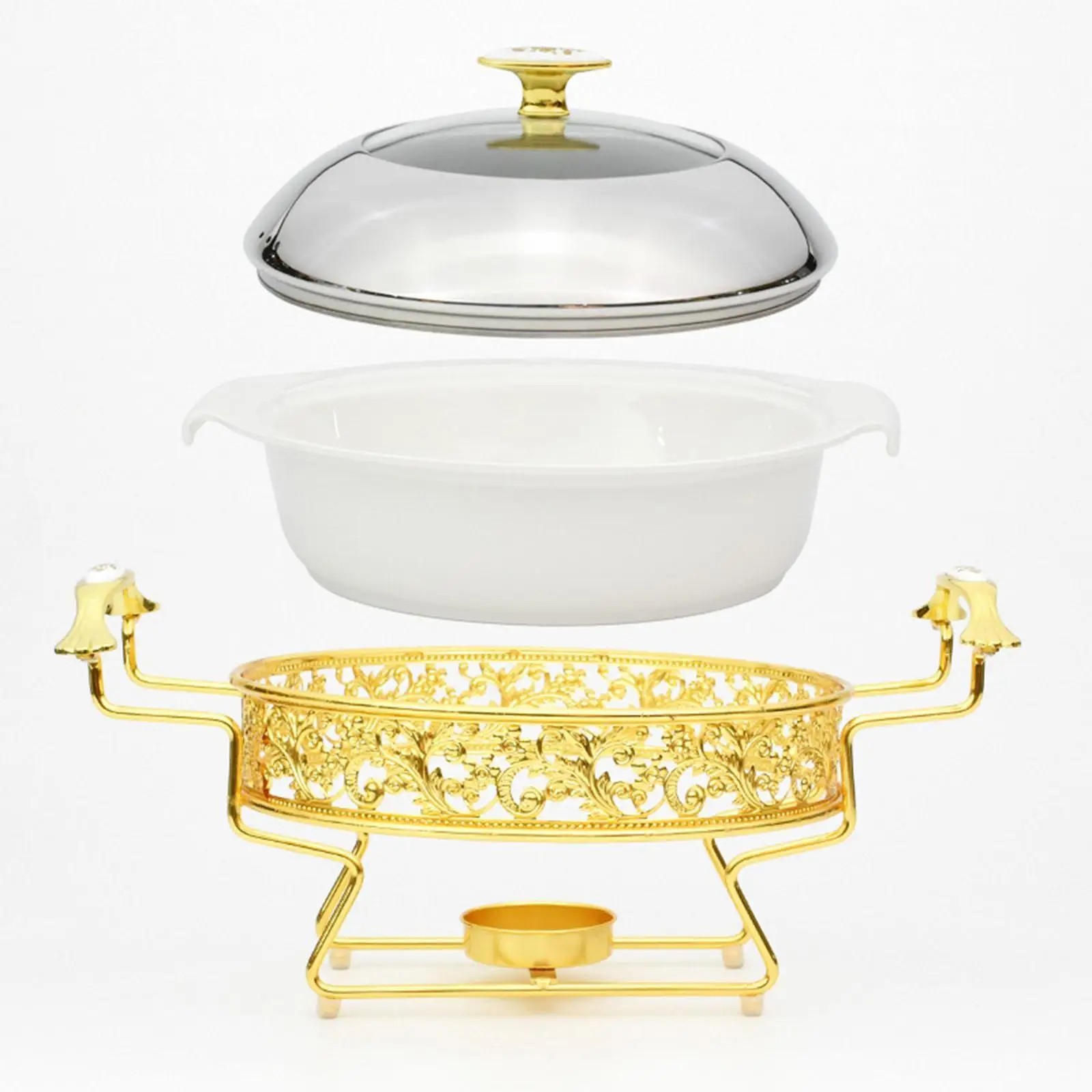 Chafing Dish Kitchen Gadgets Sturdy Food Tray with Handle Food Serving Tray Portable for Wedding Home Banquet Restaurant Party