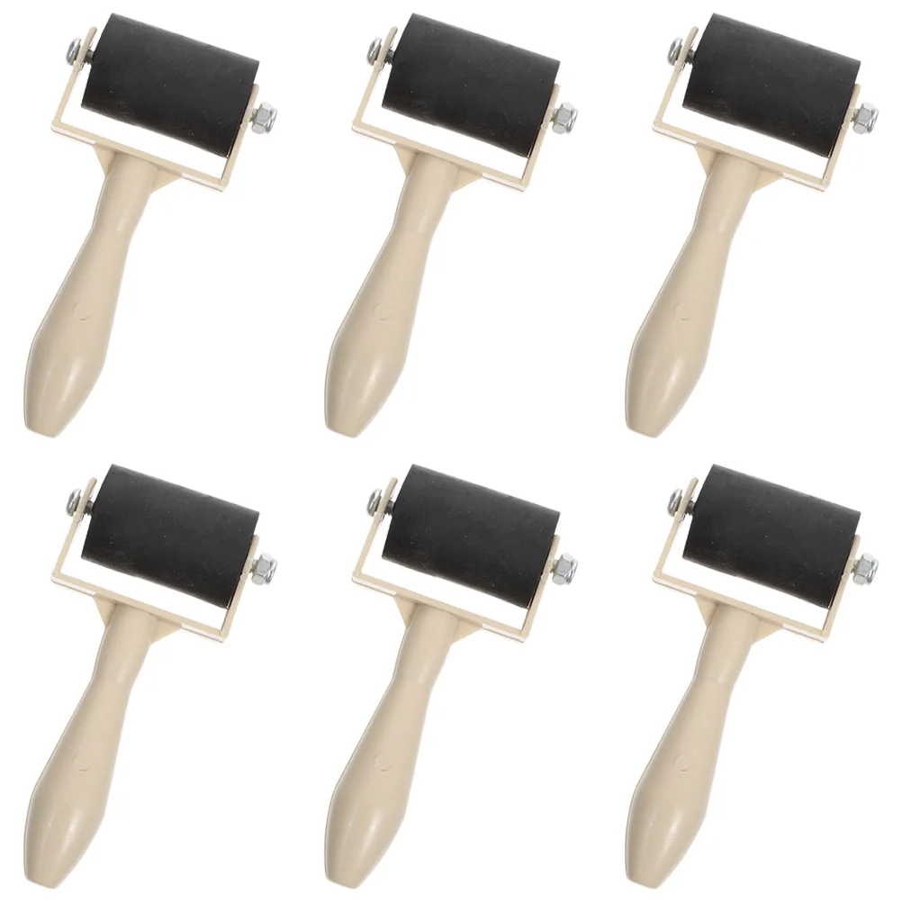 6 Pcs Printmaking Tool Craft Glue Roller Kit Brush Rubber for Painting Office White Out Tape