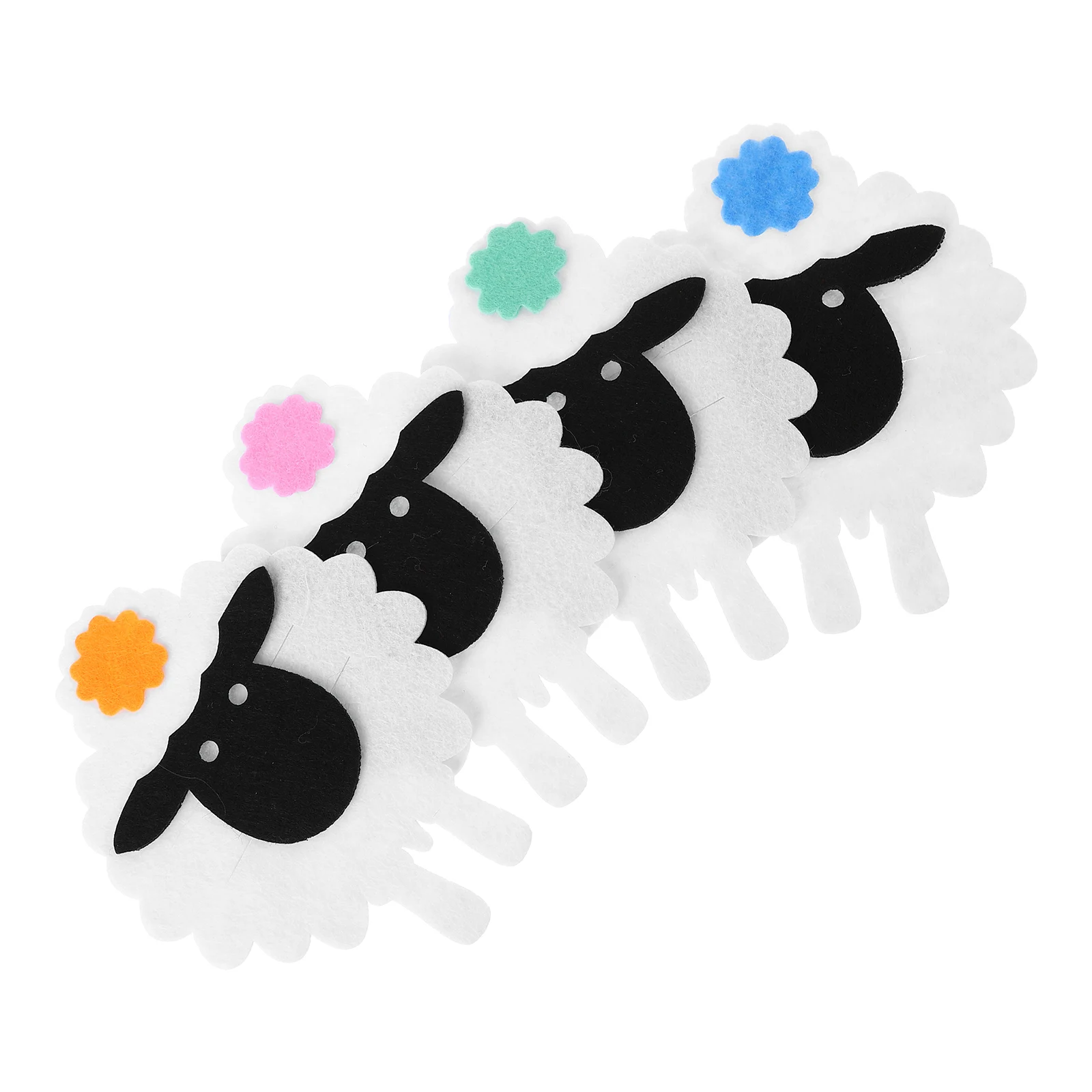 

4pcs Easter Cutlery Bags Sheep Design Utensil Pouch Holder For Fork Spoon Knife Storage Cartoon Tableware Covers Party Dining