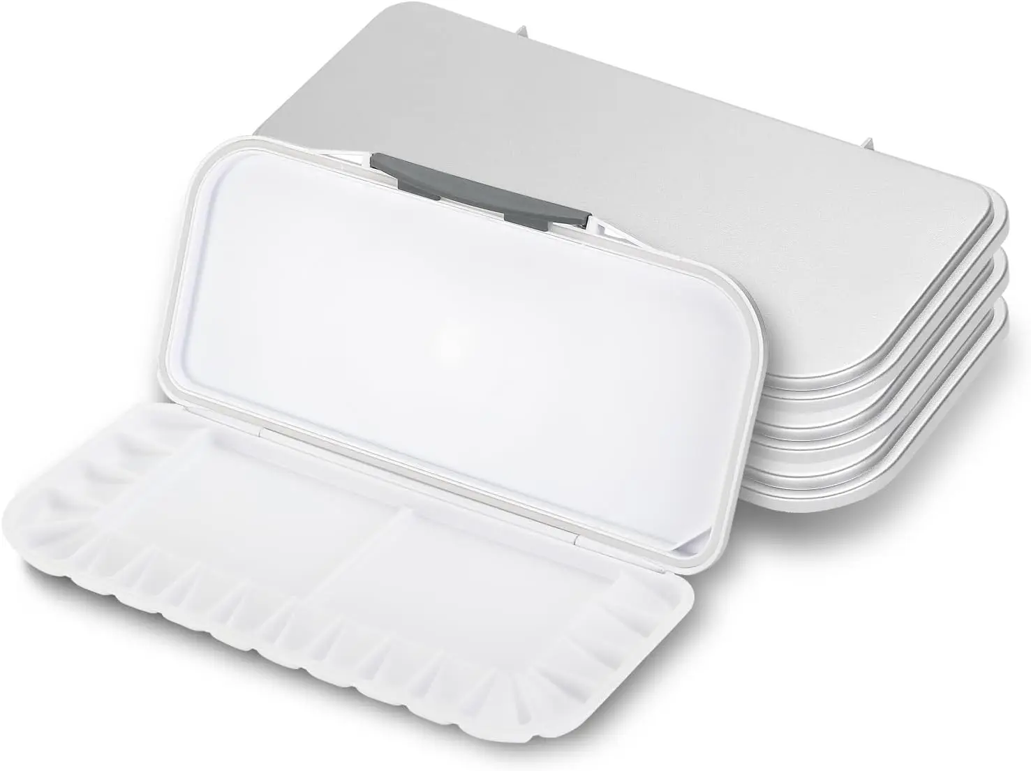 

Airtight Watercolor Palettes - 4 Pack, 18 Wells and 2 Mixing Areas, Folding Paint Tray with Lid