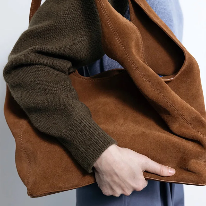 

2025 New Suede Women's Bag Large Capacity Shoulder Bag Underarm Bag High Quality Simple Commuter Handbag