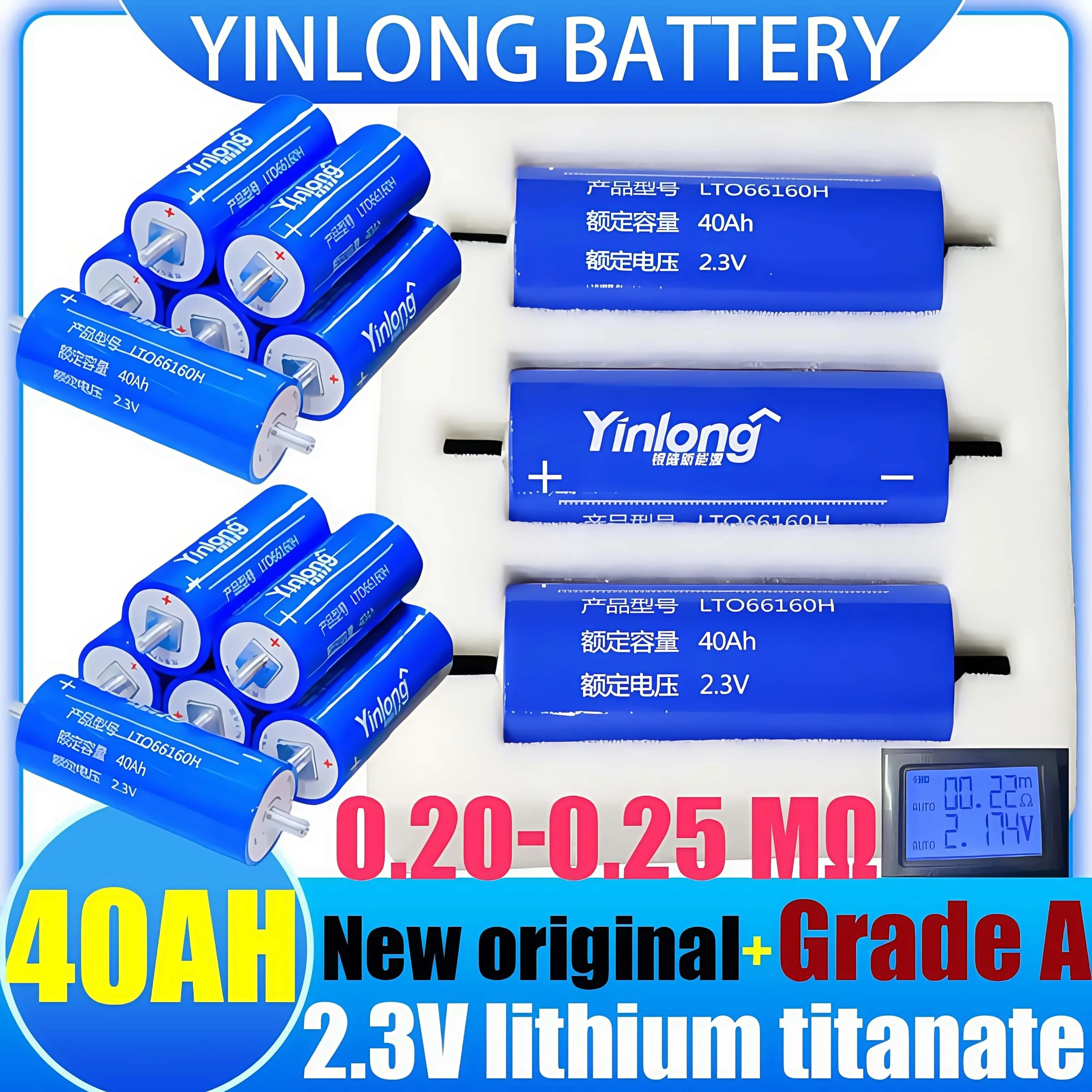 

6-72pcs original yinlong 2.3v 40ah Lithium titanate lto Battery 10c DIY 12V 24V Electric Boat Solar Speaker Car Power Battery