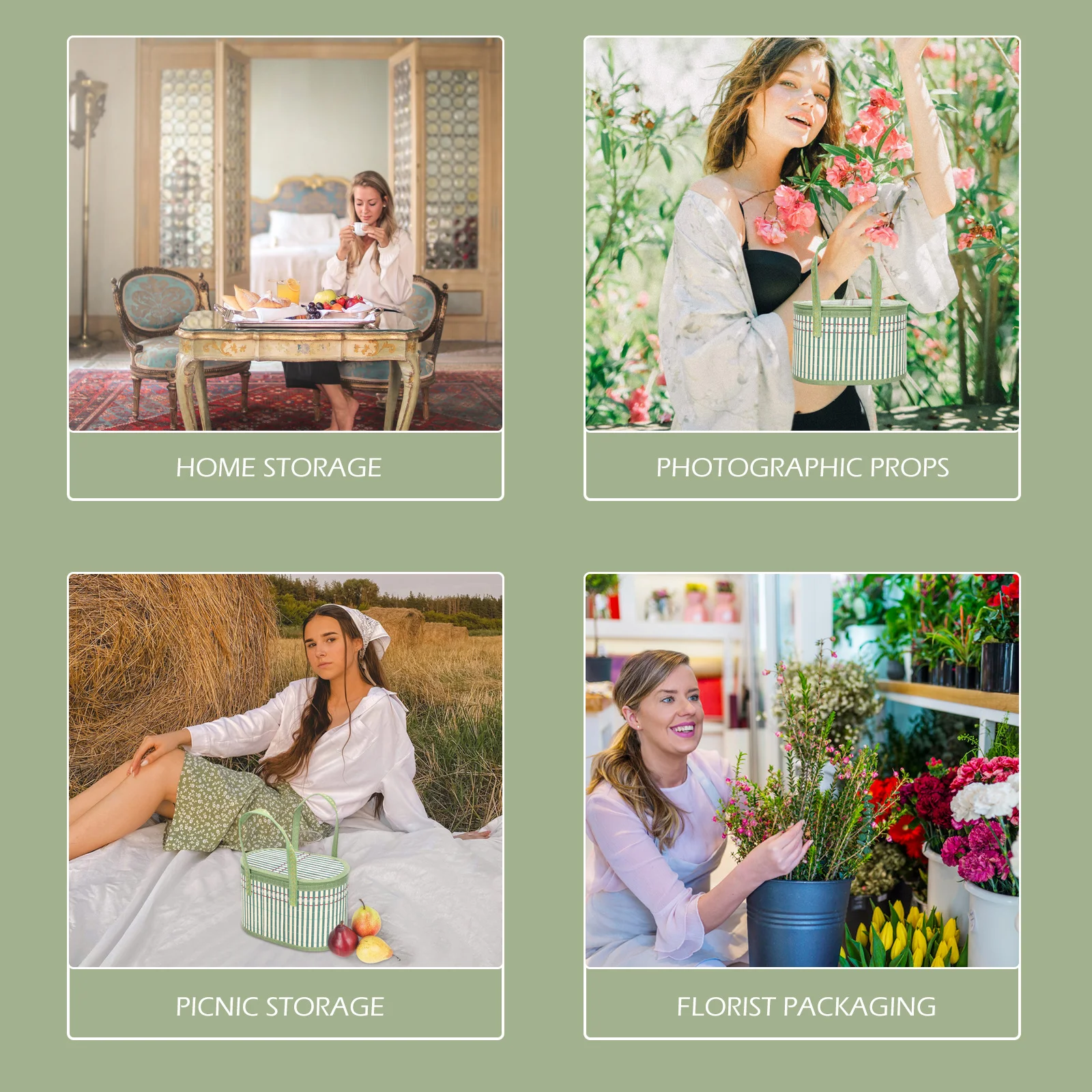 

Bamboo Basket Handwoven Fruit Storage Container Moon Cake Zongzi Egg Crabs Picnic Home Decor Kitchen Barware Woven Gift