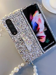 Luxury Bling Bling Full Rhinestone Phone case For Samsung Galaxy Z Fold 3 Diamond Galaxy Z Fold 4 5 Cover