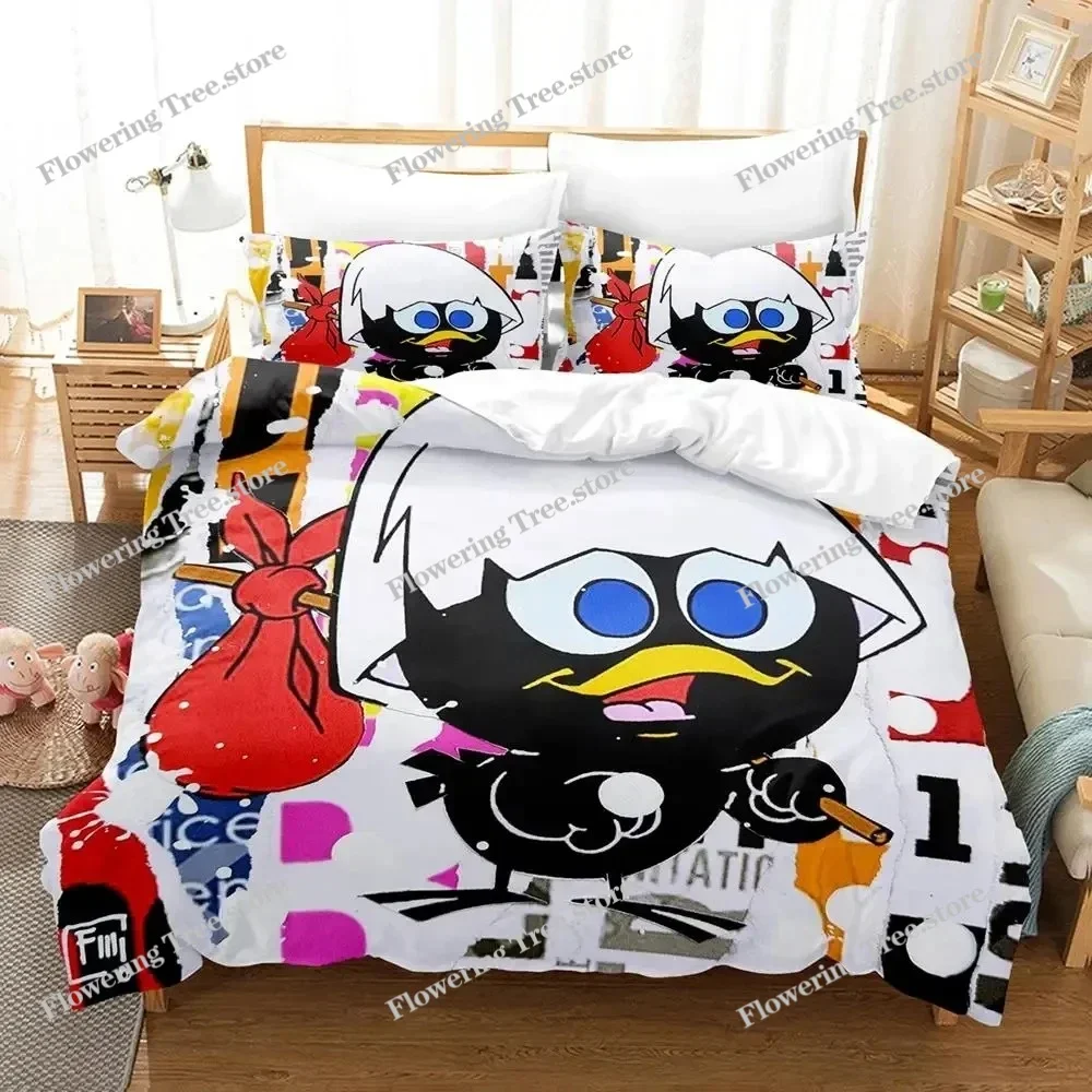 Anime Cute Calimero Bedding Set Duvet Cover Bed Set Quilt Cover Pillowcase Comforter king Queen Size Boys Adult Bedding Set