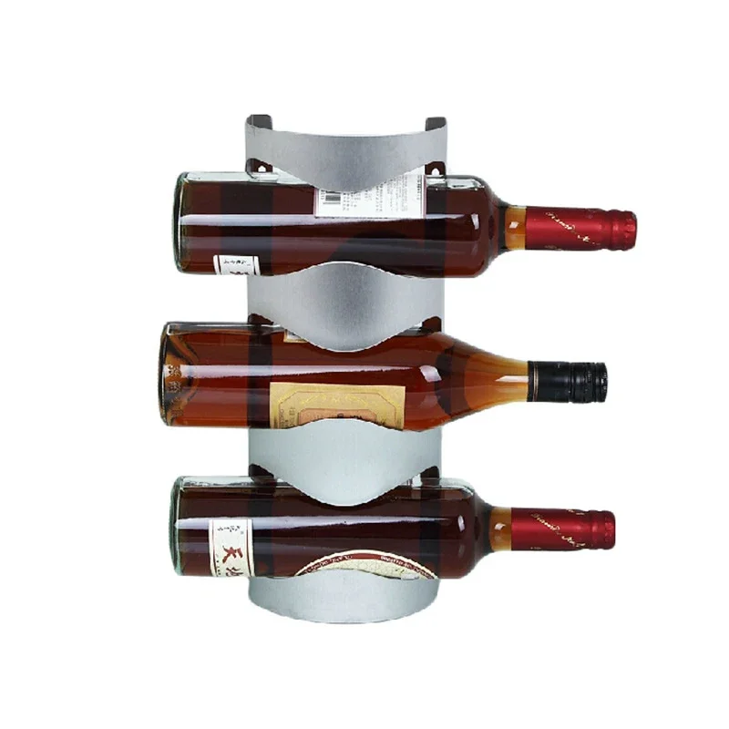 PEANDIM Creative Stainless Steel Wine Rack Wine Bottle Holder Bar Red Wine Stand Household Wall-hanging Wine Rack Decoration