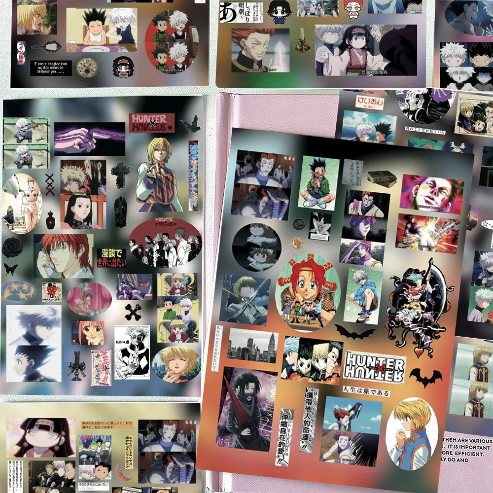 Anime Hunter x Hunter Sticker Sheet Cartoon Character Die Cut Stickers Waterproof PVC Decal For Phone Case Notebook DIY Gift