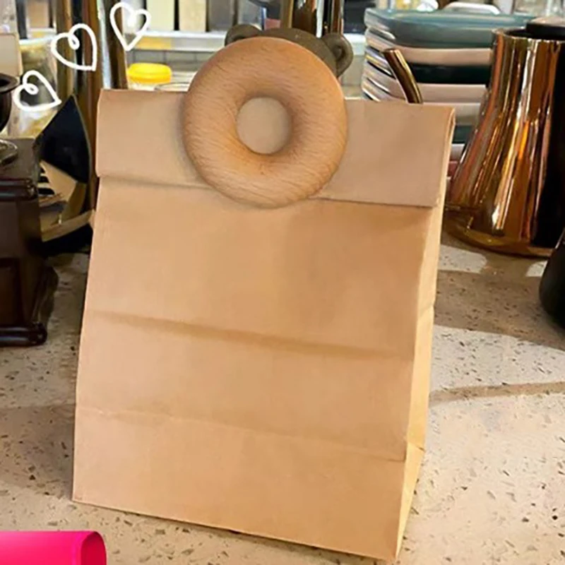 Wooden Sealer Snack Fresh Food Storage Bag Clips Kitchen Tool Accessories Donut Shape Sealing Clamp Kitchen Food Clips