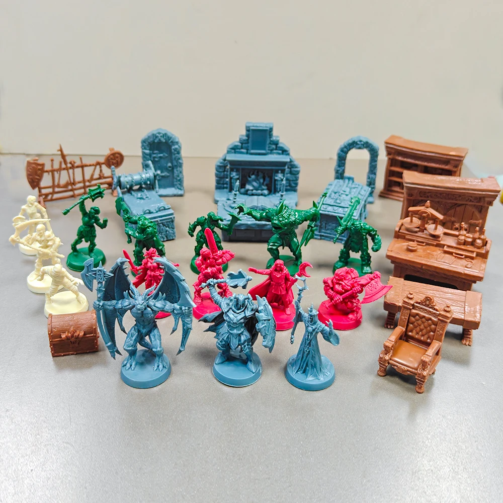 

Set Heroes Orcs Enemies Furniture Miniatures Heroquest Mage of the Mirror Board Game Models Thumbnails TRPG Toys