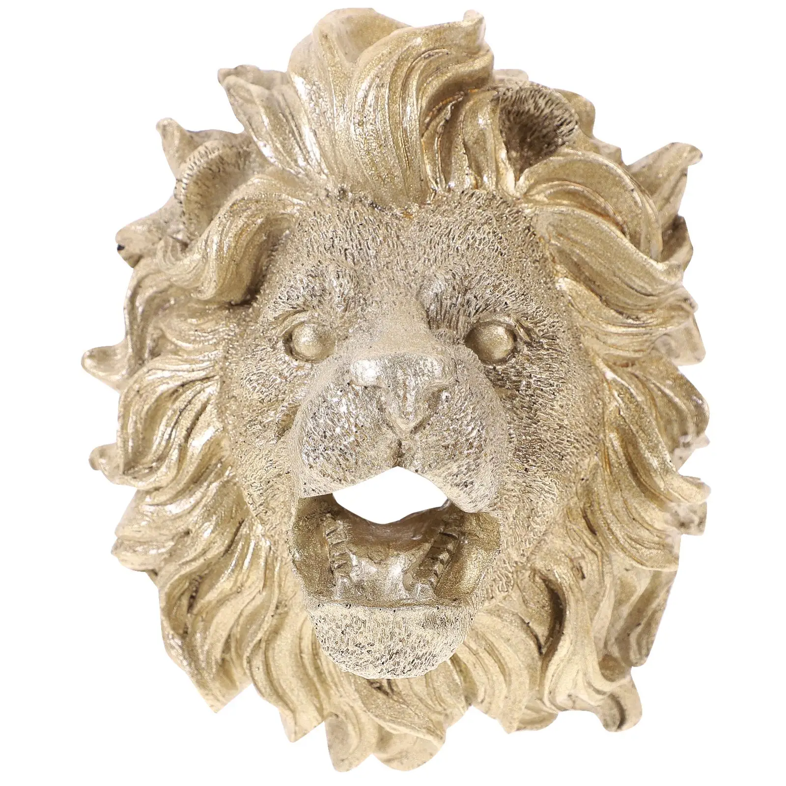 

3D Resin Lion Head Fountain Nozzle Wall Hanging Water Spout Decorative Pool Pond Sprayer Garden Courtyard Outdoor Stakes Wind