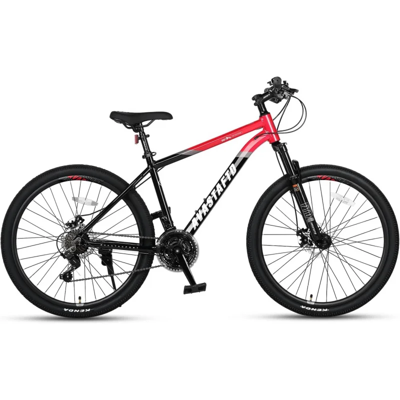 AQAVASTA Earth 26 27.5 inch Mountain Bike with 21-Speed，Dual Disc Brake,Comfortable Saddle,Mutiple Colors Colors