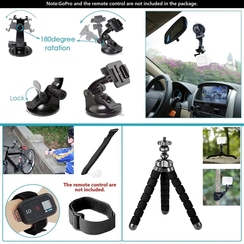 50 In 1 Action Camera Accessory Kit Waterproof Case Tripod For Gopro Hero9 8 Max Insta360 Action Osmo Sport Accessories