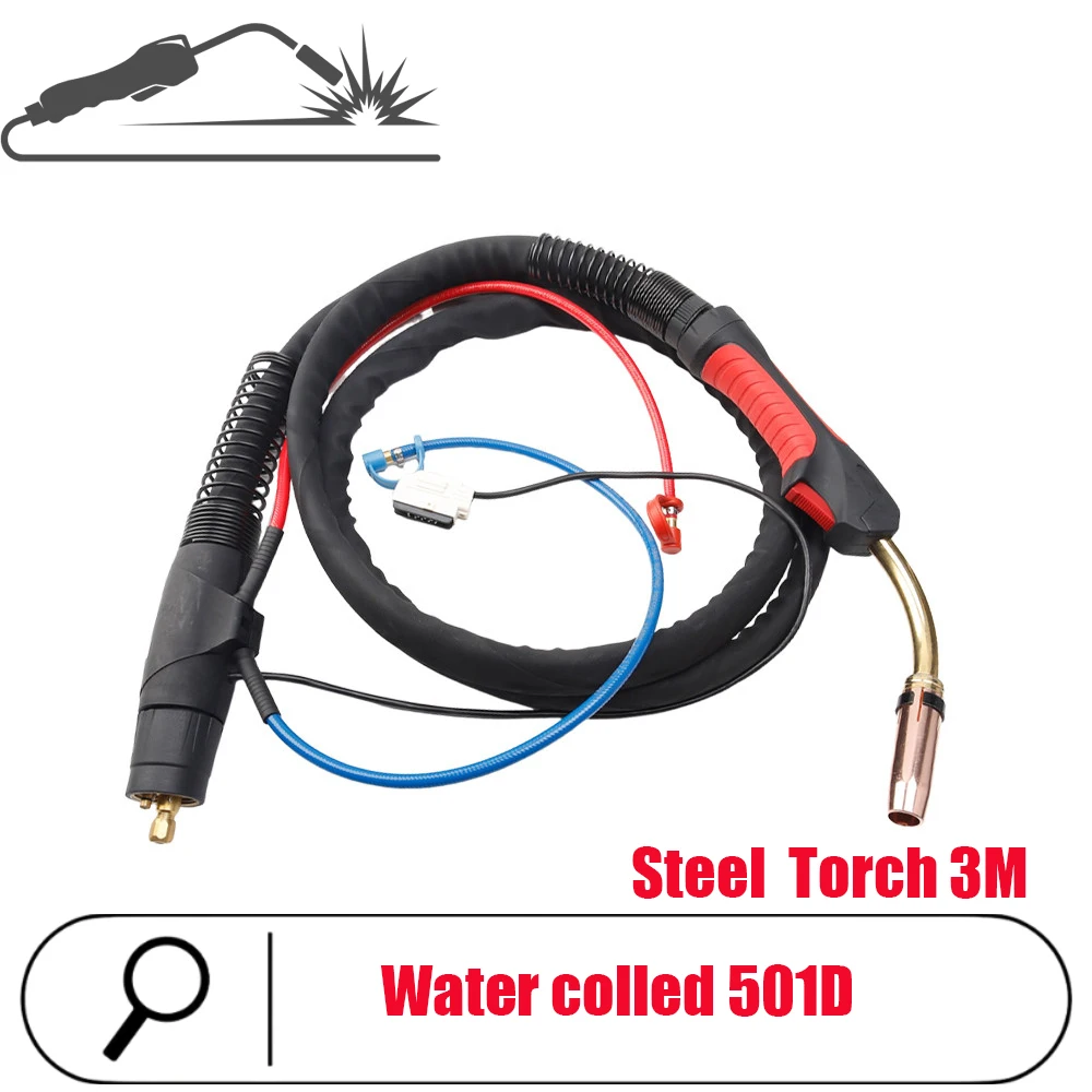 501D Water cooled Steel Torch 3/4/5meter  Torch Nozzle  Contact Tips Diffuser Tip Holder Torch Consumables On Whole Sales