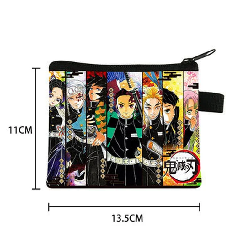 Cartera de disfraz de Anime Kimetsu No Yaiba Tanjiro Kamado Nezuko, monedero de lona, monedero de dinero, bolsa de almacenamiento de monedas