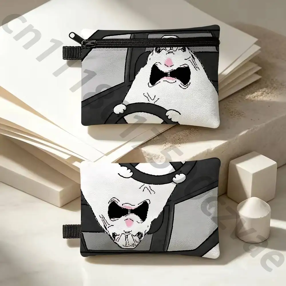 Hamster Meme Sun Shines Canvas Coin Purse Simple Fabric Small Coin Pouch Change Purse Portable Cotton Card Holder