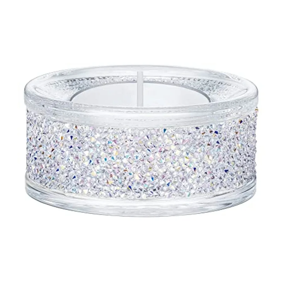 

Shimmer Tea Light Holder Candle Holder with Clear Crystals Featuring an Aurora Borealis Effect Part of The Shimmer Collection