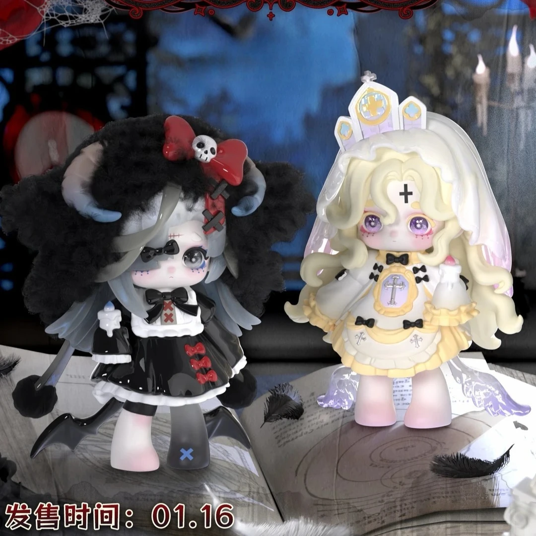 Ninita Revelação da Bruxa Caixa Surpresa Kawaii Boneca Fofa Modelo Brinquedos Caixa Misteriosa Figura de Ação Coleção de Ornamentos de Anime Presente